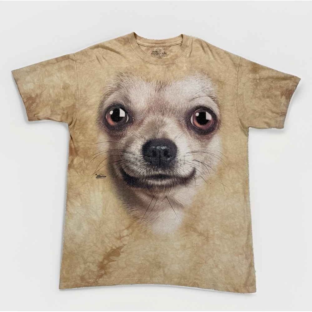 The Mountain Chihuahua Graphic T Shirt Men's XL Big Face Dog Tie Dye 2012 Y2K